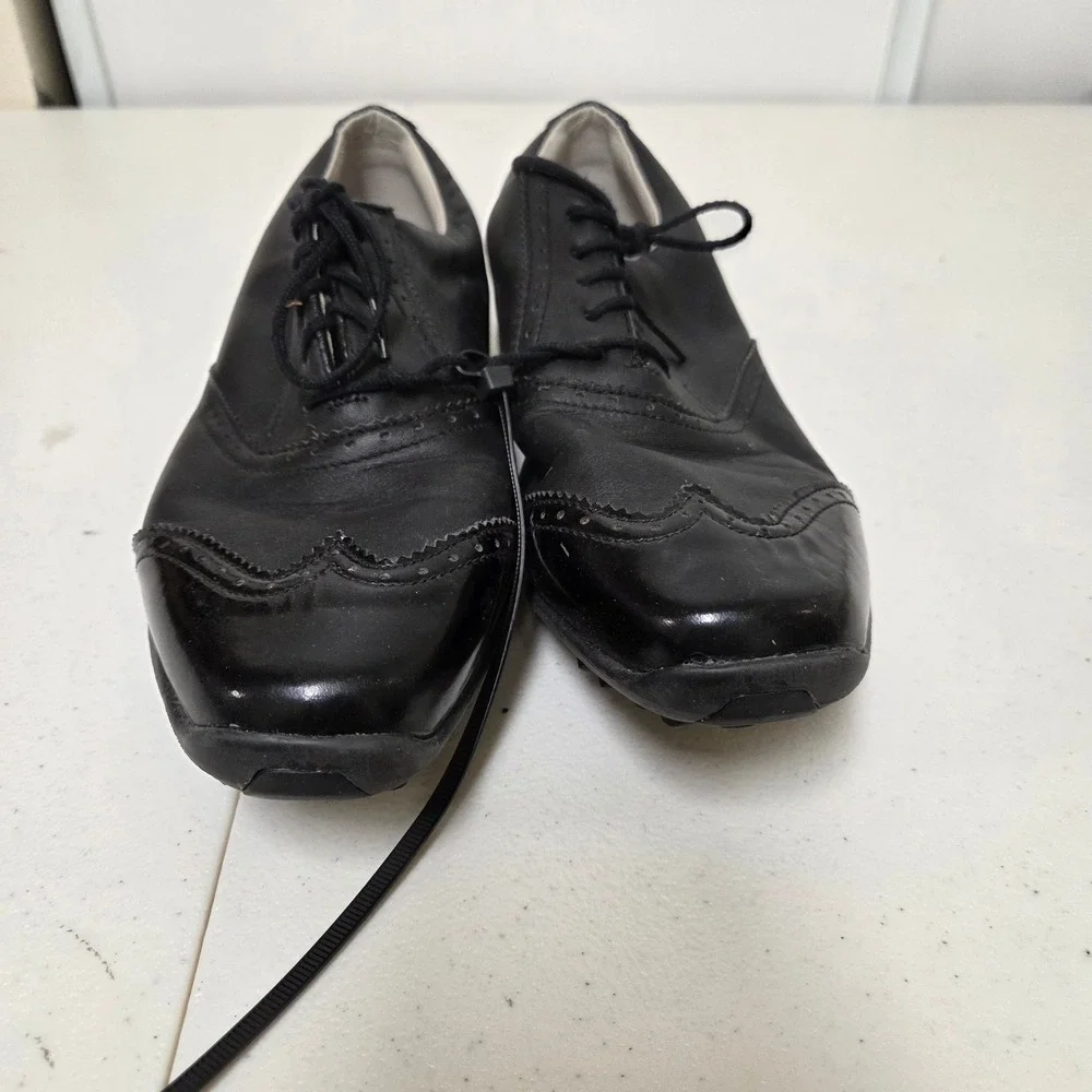 FootJoy LoPro Collection 97045 Black Leather Wingtip Golf Shoes Womens 8M